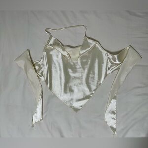 small silk scarf top🤍